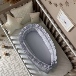 Baby nest co-sleeping cu volanase – gri